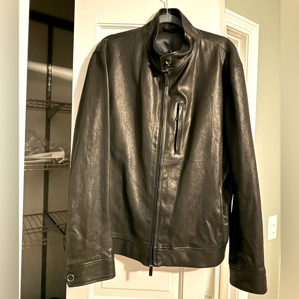Giorgio Armani Men’s Leather Jacket Size 60